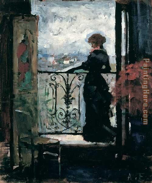 Lady on a Balcony by Albert Edelfelt painting - Unknown Artist Lady on a Balcony by Albert Edelfelt art painting